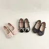 Chaussures plates Filles en cuir véritable fête appartements enfant en bas âge enfants robe appartements Mary Jane automne enfants Bow princesse chaussures chaussures 231219