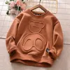 Pullover Autumn Print Bear Sweatshirt pojkar kläder tonåringar långärmad tröjor tröja flickor bomull t-shirt toppar barn klädsel231215