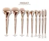 9st Makeup Brushes Ställ guldhandtag för fundamentpulver sminkar Pincel Maquiagem Kabuki Brush Beauty Tools 231220