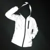 2023 mujeres chaqueta reflectante hombres niñas luz brillante abrigo niños hip hop streetwear monopatín impermeable outwear sudaderas con capucha 231220