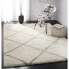 Mattor Hudson Amias Geometric Shag Area Rug Bedroom matta för rummattor vardagsrumsdekor elfenben/beige bedrooom 3 'x 5'