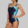 Portez Charmleaks One Piece Women Sports Swimwear Sports Swimsuit Colorblock Swimwwear Open Back Boyshort Bathing Trots Bikini Monokini