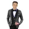 Moda meninos terno conjunto criança smoking de 2 a 14 anos menino ternos blazer colete calças festa de casamento smoking para crianças anel menino festa de aniversário roupa formal zxy035