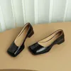 Dress Shoes ALLBITEFO Size 34-40 High Quality Genuine Leather Heel Square Toe Fashion Women Heels Easy To Walk