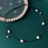 Choker Minimalist Fashion Colorful Rope Chain Long Necklace For Women Boho Baroque Pearl Charm Real Natural Freshwater Necklaces