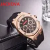 Relogio Masculino gumowe silikonowe pasek kwarcowy moda męskie zegarki 42 mm auto randki mężczyźni designerski zegarek cała męska prezenty W292F