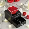 Eeuwige roos bloem sieraden geschenkdoos ring oorbellen ketting opbergdozen bruiloft kerst valentijnsdag kunstsieradendoos 231220