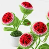 Fleurs décoratives Simulation de fruits en pot, Crochet de fleur à Double extrémité, pastèque, décoration de salon, cadeau 12.5cm x 5.5cm x 16cm