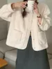 Kadın Ceketleri Uzaylı Kitty Kış Şık Paltoları Kadınlar Sıcak Kuzu Yün Kaldırıyor Tüm Maç 2023 Günlük Ofis Lady Elegant Loose