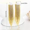 Dangle Earrings Faux White Pearl W/ Crystals Chains Tassel Drop Long For Women Yellow Gold Color Party Jewelry Pendientes