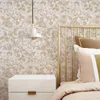 ゴールドバタフライはリビングルームのベッドルームの皮のための壁紙を去り、スティック変身花柄の壁の紙取り外し可能なキャビネットステッカー231220