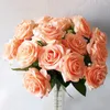 Kwiaty dekoracyjne 1 Jedwabny Rose Rose Multilayer sztuczny kwiat Wedding Hand Buquet Home Office Dekoracja ogrodu