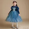 Girl's Dresses Winter Dress Little Girl Velvet Blue Children's Dress Table Tennis Sequins Halloween Clothing Children's Ball Dress Evening 3 to 10 Years