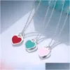 Pendanthalsband S925 Sterling Sier Plated Love Heart Designer Pendant Necklace For Women Cross Chain Pink Red Nice Cute Choker DH5UY