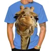 Homens camisetas Escorpião Girafa Vaca 3D Impressão T-shirt Homens Mulher O-pescoço Manga Curta Moda Streetwear Crianças Oversized Harajuku Tee Tops