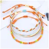 Strand 3 unids/set pulseras trenzadas de hilo de cera impermeables para mujer pulsera budista tibetana Multicolor hecha a mano joyería de Yoga de amistad