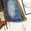 Erkek Yelekler ChiceVer Bahar Sonbahar Yüksek Kaliteli Yokcu Uzun Kollu Sahte İki Parça Denim Patchwork Vintage Ceket Kadın Ceket Kadınlar 231219