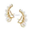 Charm Furious svägerska Chen Shutings Samma stil Sier Needle Pearl med High Sense Temperament Fashion Earrings Star Drop Delivery Dhrty