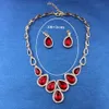 Jiayijiaduo ensemble de bijoux africains ensemble de collier et boucles d'oreilles en cristal couleur or pour femmes bijoux de mariage en cristal rouge 258k