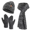 Ozero 3 -steinhut -Schalhandschuhe Set - Wintergestrickte Set Touchscreen -Handschuhe Slouchy Hat Halswärmer Mode halten 231220