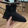 Tasarımcı Kabarık Kar Botları Mini Kadın Kış Avustralya Tasman Platformu Boot Kürk terlik ayak bileği yün ayakkabılar koyun derisi deri rahat dış