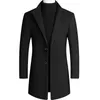 Jaqueta de lã de casacos de trincheira masculina engrossa de forma casual slim turn colar moda moda casaco masculino masculino roupas de marca