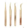 Makeup Tools 5Pc Eyelash Extension Tweezers Lash Applicator Stainless Curved Straight For Tongs False Clip Nail Art 230508 Drop Delive Dh5Jh