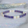 Strand KELITCH Purple Color Charm Bracelet Women Rainbow Tila Beads Bracelets Handmade Colorful Wraps Stretch