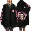 Męskie bluzy bluzy anime demon Slayer Kamado Nezuko Print zip u góry kurtka Hip Hop Streetwear Bluza Harajuku Casual Coats Y2K Tops 231219