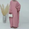 Abbigliamento etnico Ramadan Batwing Preghiera Abaya Crepe Abaya quotidiano per le donne Dubai 2024 One Piece Jilbab Abito Hijab musulmano Caftano islamico