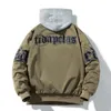 Uomo Donna Lettera Giacca da baseball Inverno Vintage Bomber Giacca Moda Hip Hop Cappotto americano Parka con cappuccio Coppia High Street 231220