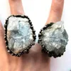 Bandringar RM43259 Massiv Celestite Cluster Crystal Ring Blue Justerbar Halloween 231219