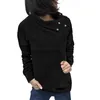 Hoodies femininos moletom feminino inverno gola alta botão quente cor sólida manga comprida moda casual esportes estilo preppy blusa tops