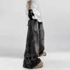 Herr jeans amerikansk stil överdimensionerad fick retro baggy jeans män y2k hip hop punk wide ben raka overalls svart denim byxor streetwear l231220