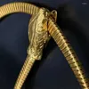 Bälten Runway Copper Metal Snake Chain Multi-Purpose Fashion High-End Women's Accessories 2023 Halsband Bältesarmband tre i en