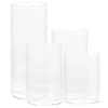 Boldlers Candlers 4 PCS Glass Cup Hurricane Clear Supplies Cylinder Cover Candlestick