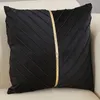 Pillow SEIKANO Solid Color Cover Velvet Throw With Gold Thread Decor Pillowcase For Bed Sofa Car 45x45CM