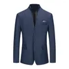 Abiti da uomo Abito formale da uomo Blazer Slim Fit Colletto alla coreana Giacca da lavoro con bottoni Cappotto Fashion It Elegants Cappotti Indossare uomo