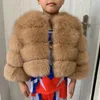 Płaszcz dziecięcy futrzana kurtka prawdziwa futra futra Fur Fur Jacket odpowiednia dla dziewcząt i chłopców w wieku 4-6 lat dla dzieci kurtka dla dzieci Universal 231219