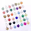 Charms Natural Crystal Rose Quartz Tigers Eye Stone Charms Love Heart Shape Pendant For Diy Earrings Necklace Jewelry Making
