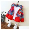 Jackets L300 Kids Designer Jacket Windbreaker Baby Boy Girl Spring Red Print Hooded Children Coat Drop Delivery Maternity Clothing Out Dhy0M