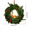 Decorative Flowers Christmas Deer Wreath Red Pine Cone For Xmas Party Home Garden Farmhouse Yard Decoration Hanging Garlands