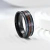 Wedding Rings Fashion 8mm Men Stainless Steel Inlay Koa Wood And Abalone Shell For Women Jewelry Valentine's Day Gifts