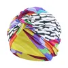 Nouvelles femmes musulmanes Satin doublé croix à volants Turban Hijab Bonnet chapeaux écharpe Bonnet élastique torsion casquette chimio casquettes bandeau