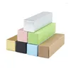 Confezione regalo Scatola per imballaggio di rossetti in carta Kraft da 50 pezzi Oro Argento Verde Blu Rosa Colore Tubo per labbra Caerboard