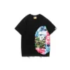 A BATHING APE SAKURA PHOTO APE HEAD TEE Weißes und schwarzes T-Shirt für Herren