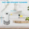 Rengöringsborstar Ny trådlös elektrisk snurrskrubber bärbar trådlös Power Cleaning Brush för badrum diskbänk IPX6 Vattentät Q231220