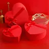 Avvolgere scatola per cappelli da fiorista a forma di cuore rosso Scatole per caramelle Set Confezione regalo per San Valentino Scatole per imballaggio Fiori Regali Vaso vivente H1231