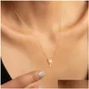 Pendentif Colliers Collier de palmier de noix de coco pour femmes Dainty en acier inoxydable Bohomian Bijoux Summer Ocean Beach Accessoires Drop D Otyhr