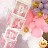 Decorazione per baby shower Nome trasparente Scatola per palloncini Primo compleanno Ragazzo Ragazza Festa Babyshower Genere Rivela Decorazioni per battesimo Bomboniere per feste Forniture per feste